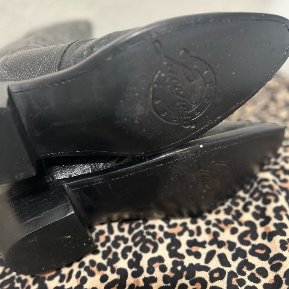 Gorgeous Lucchese  Ostrich leather and embroidered boots  size 81/2 unworn - Picture 8 of 15
